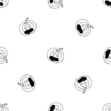 Cadılar Bayramı 'nın kusursuz çizim şekli. Balkabağı feneri. Yaratıcılığın için tek renkli duvar kağıdı. Tasarım, tekstil, kumaş, duvar kağıdı, ambalaj kağıdı