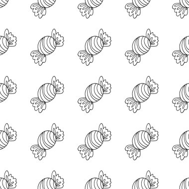 Cadılar Bayramı 'nın kusursuz çizim şekli. - Şeker. Yaratıcılığın için tek renkli duvar kağıdı. Tasarım, tekstil, kumaş, duvar kağıdı, ambalaj kağıdı, dekor vs. için yazdır