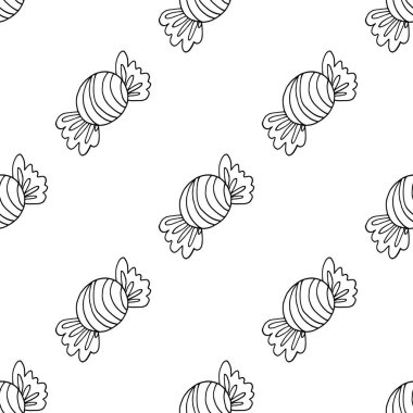 Cadılar Bayramı 'nın kusursuz çizim şekli. - Şeker. Yaratıcılığın için tek renkli duvar kağıdı. Tasarım, tekstil, kumaş, duvar kağıdı, ambalaj için yazdır