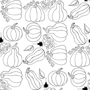 Cadılar Bayramı monokrom deseni elde çizim tarzında. Yaratıcılığın için duvar kağıdı. Balkabağı, boooooo mesajı. Tasarım, tekstil, kumaş, duvar kağıdı, ambalaj kağıdı