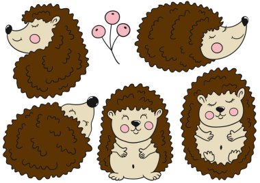 Kirpiler. El çizimi tarzında renk çizimleri. Siyah özet. Kartpostallar, el ilanları, afişler, oda dekorasyonu için tasarım. Simgeler, çıkartmalar, logolar