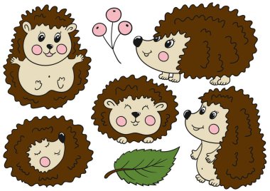 Kirpiler. El çizimi tarzında renk çizimleri. Siyah özet. Kartpostallar, el ilanları, afişler, oda dekorasyonu için tasarım. Simgeler, işaretler, çıkartmalar, logolar