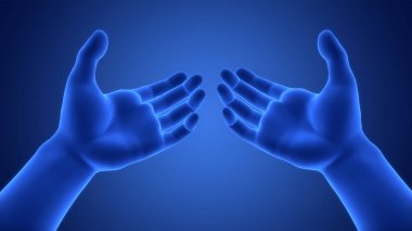 Eller Anatomisinde Şiddetli Acı Çeken İnsan. Üç Boyut