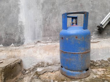 Blue LPG cylinder that is not in use