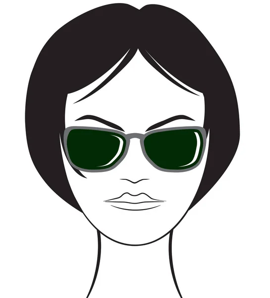 Hezká Žena Slunečními Brýlemi Dívá Diváka — Stockový vektor