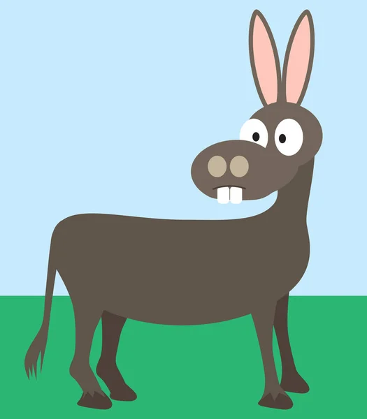 Cartoon Donkey Has Stopped Take Look — Stock Vector