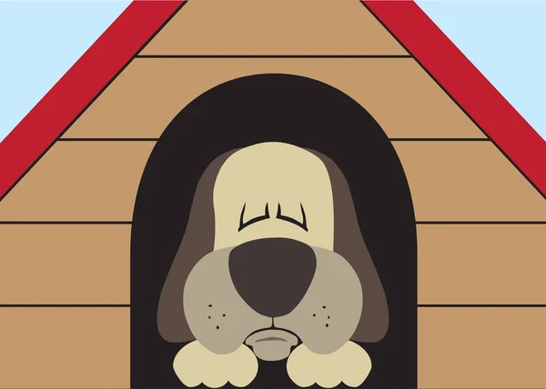 Perro Guardián Dibujos Animados Está Tomando Descanso Muy Necesario — Vector de stock