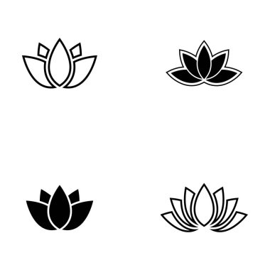 Güzellik Vektörü Nilüfer çiçekleri logo şablonu tasarımı simgesi