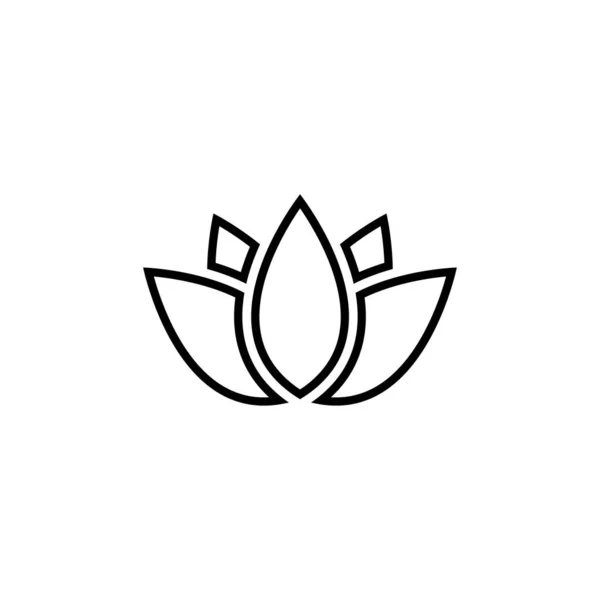 Belleza Vector Flores Loto Diseño Logo Plantilla Icono — Archivo Imágenes Vectoriales
