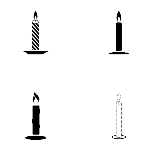 Свічка Векторні Ілюстрації Фон Піктограми — стоковий вектор