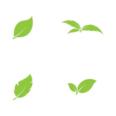 Yeşil ağaç yaprağı ekoloji doğa elementi vektörü logoları