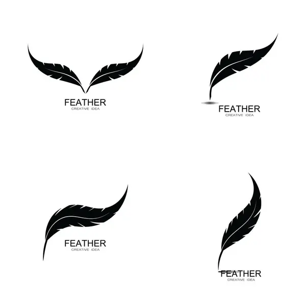 Feather Logo Vector Template — Stock Vector