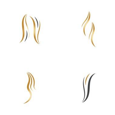 saç dalgası logo vektör çizimi tasarımı