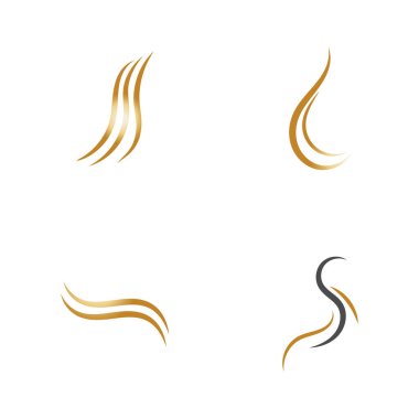 saç dalgası logo vektör çizimi tasarımı
