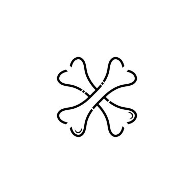 Köpek kemiği logo vektör resimleme simgesi