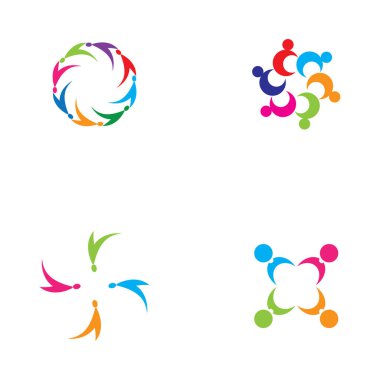 Topluluk, ağ ve sosyal simge tasarım şablonu