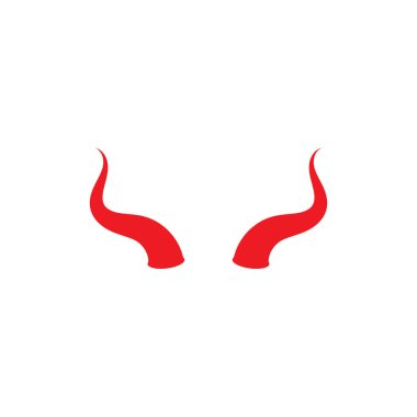 Şeytan boynuzu vektör simge tasarlamak şablonu