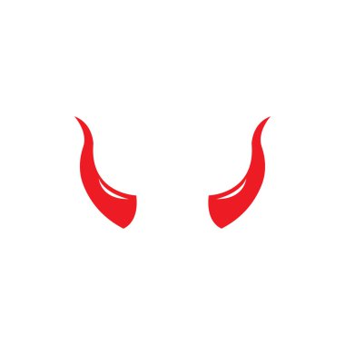 Şeytan boynuzu vektör simge tasarlamak şablonu