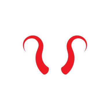 Şeytan boynuzu vektör simge tasarlamak şablonu