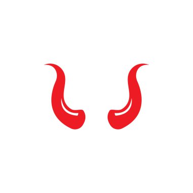 Şeytan boynuzu vektör simge tasarlamak şablonu