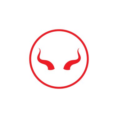 Şeytan boynuzu vektör simge tasarlamak şablonu