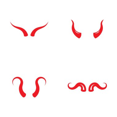 Şeytan boynuzu vektör simge tasarlamak şablonu