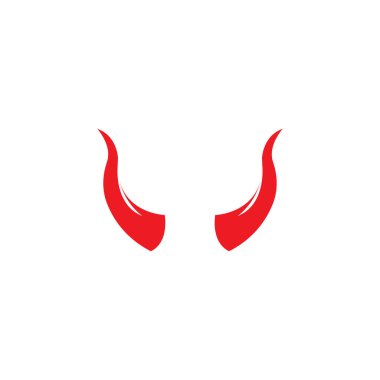 Şeytan boynuzu vektör simge tasarlamak şablonu