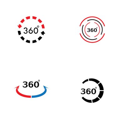 360 Derece Görünüm İlişkili Vektör Simgeleri tasarım şablonu
