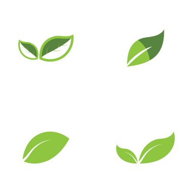Doğal yaprak logosu, simge illüstrasyonu