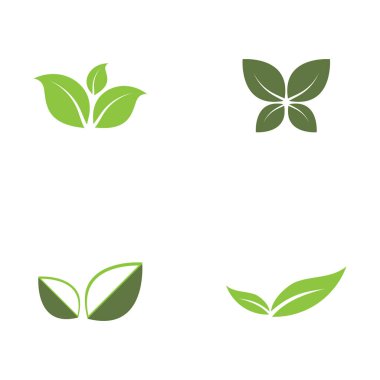 Doğal yaprak logosu, simge illüstrasyonu