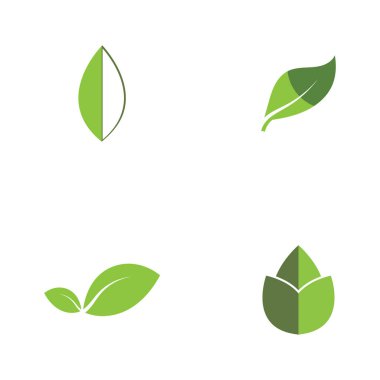 Doğal yaprak logosu, simge illüstrasyonu