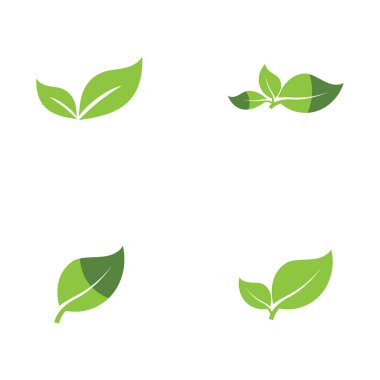 Doğal yaprak logosu, simge illüstrasyonu