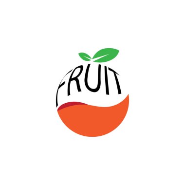 turuncu meyve logo vektör illüstrasyonu