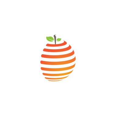 turuncu meyve logo vektör illüstrasyonu