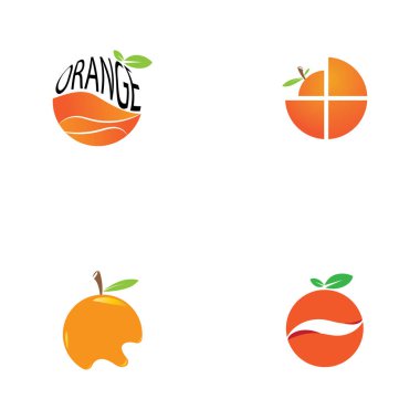 turuncu meyve logo vektör illüstrasyonu