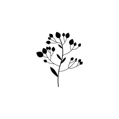 Logo veya Dövme İçin Çiçekçilik ve Minimalist Çiçekler