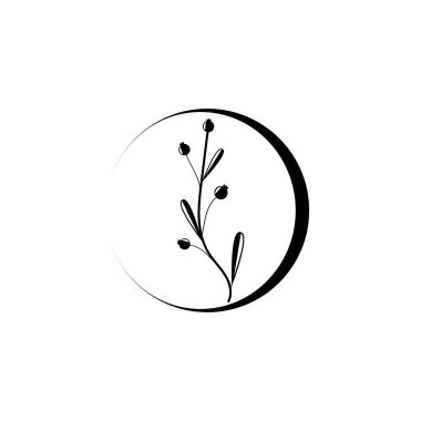 Logo veya Dövme İçin Çiçekçilik ve Minimalist Çiçekler