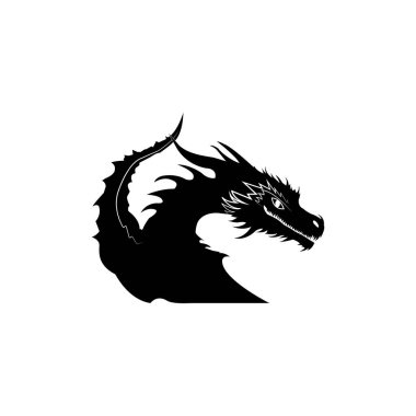 Ejder Yılan Logosu Tasarım Vektörü İllüstrasyonu