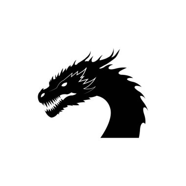 Ejder Yılan Logosu Tasarım Vektörü İllüstrasyonu