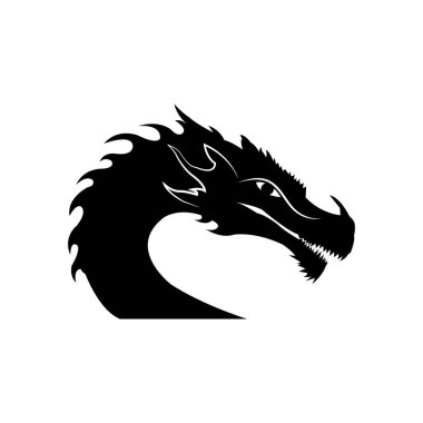 Ejder Yılan Logosu Tasarım Vektörü İllüstrasyonu