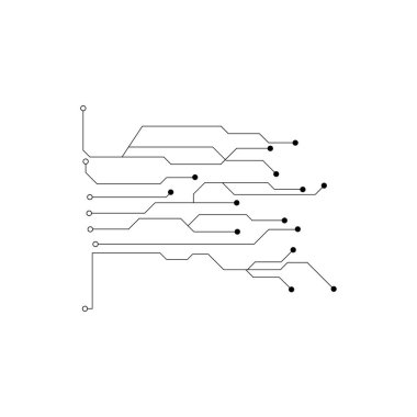 Circuit illüstrasyon tasarım vektör logo teknolojisi