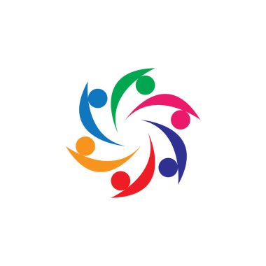 Renkli İnsanlar ve Topluluk Logo Vektörü