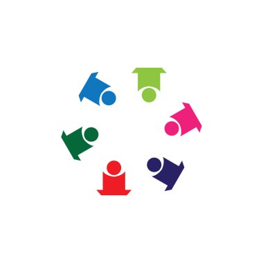 Renkli İnsanlar ve Topluluk Logo Vektörü