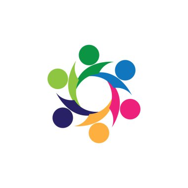 Renkli İnsanlar ve Topluluk Logo Vektörü