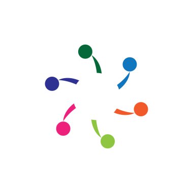 Renkli İnsanlar ve Topluluk Logo Vektörü