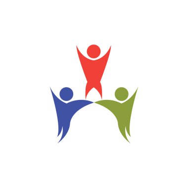 Renkli İnsanlar ve Topluluk Logo Vektörü