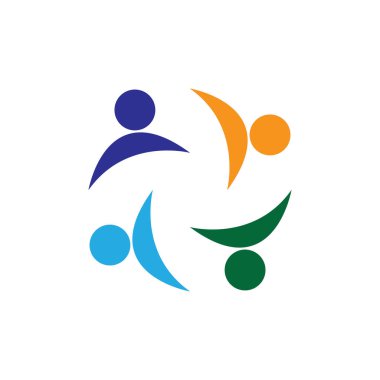 Renkli İnsanlar ve Topluluk Logo Vektörü