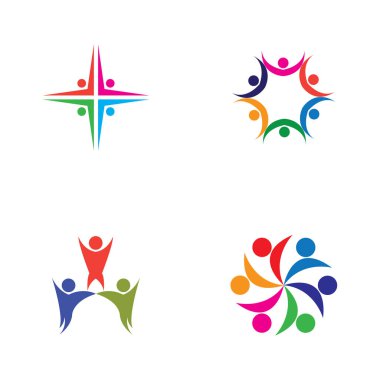 Renkli İnsanlar ve Topluluk Logo Vektörü