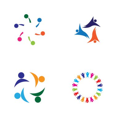 Renkli İnsanlar ve Topluluk Logo Vektörü