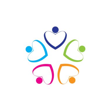 Renkli İnsanlar ve Topluluk Logo Vektörü